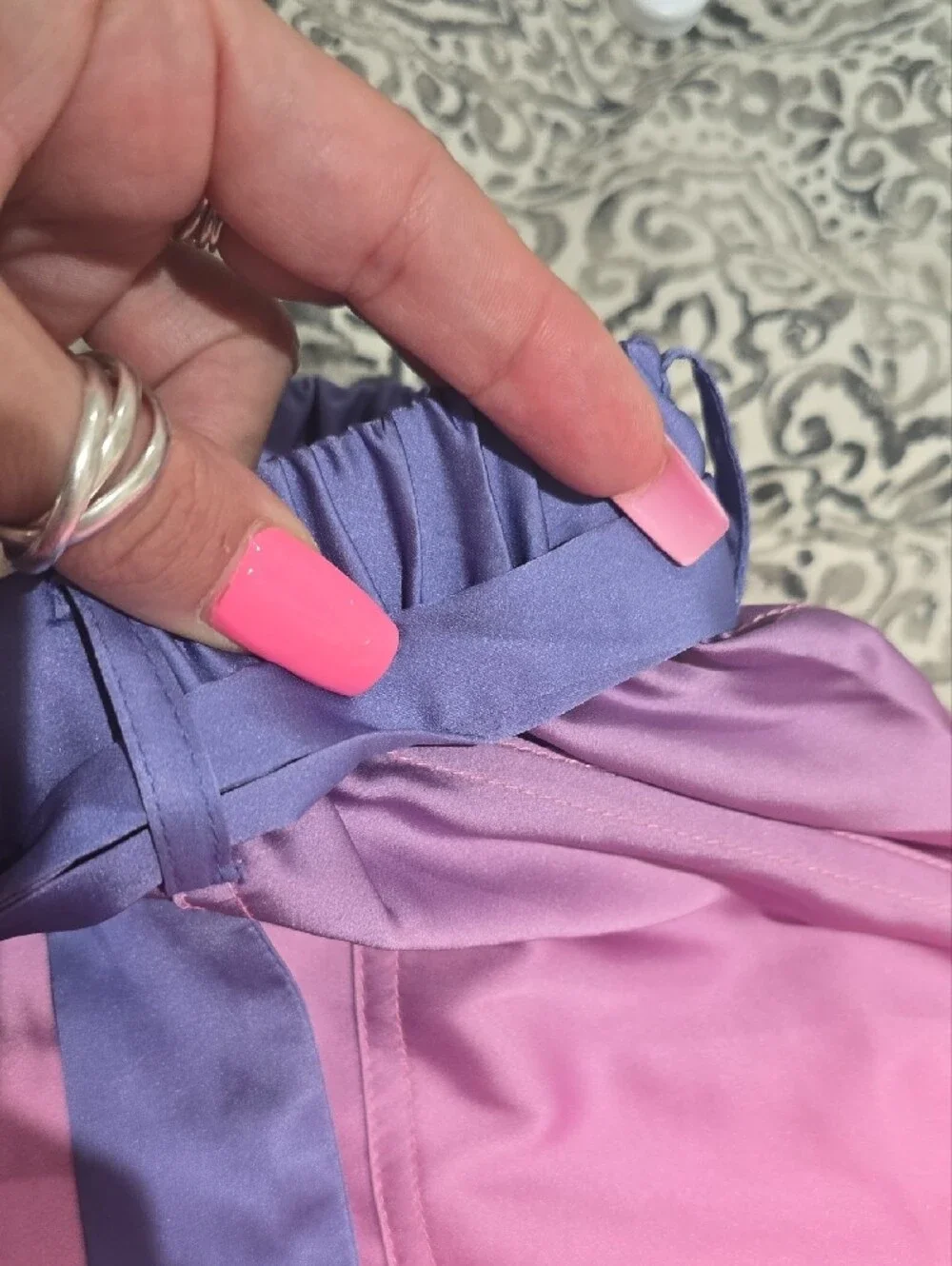 Hutch Pink to Purple Ombre Wide-Leg Satin Pants NWOT